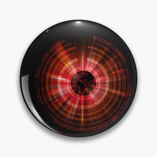 Item preview, Red and black globe abstraction on abstract black shield shape designed and sold by Maks08.