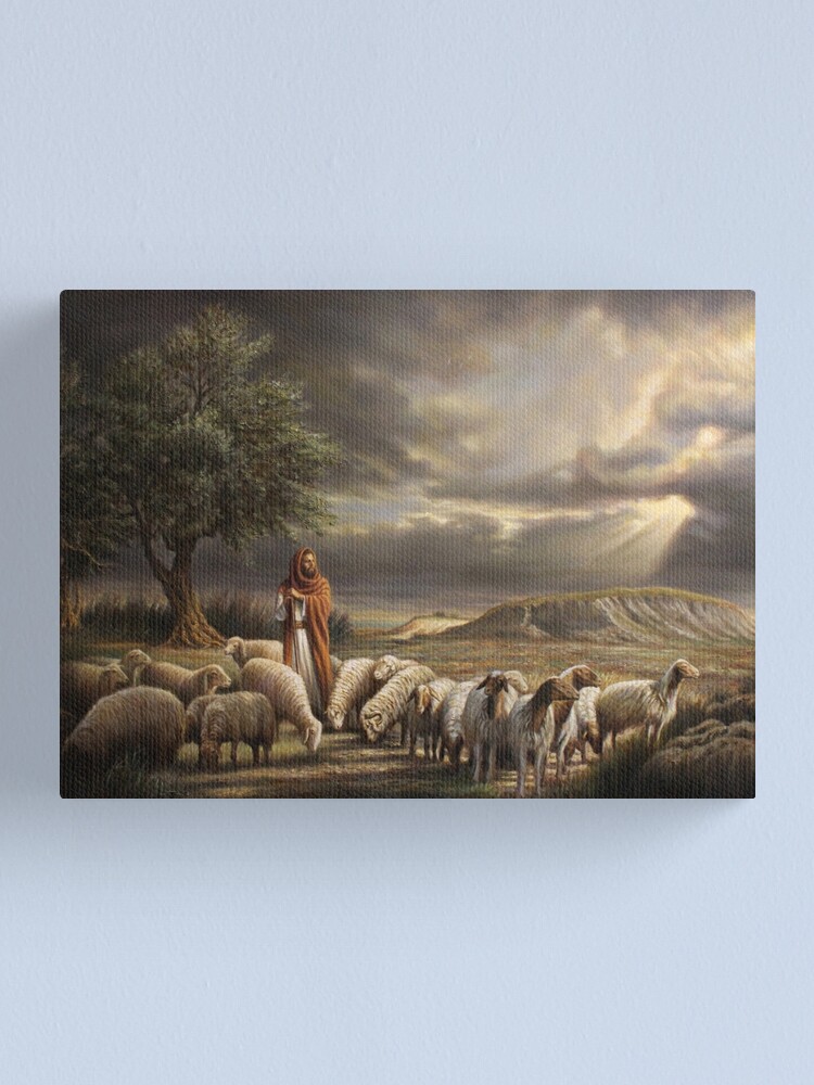 Alternate view of Shepherd with Flock Canvas Print