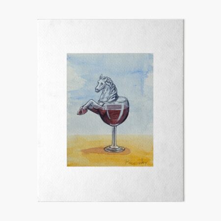 Aesthetic Boho Wine Glass Art Board Print for Sale by Cravio