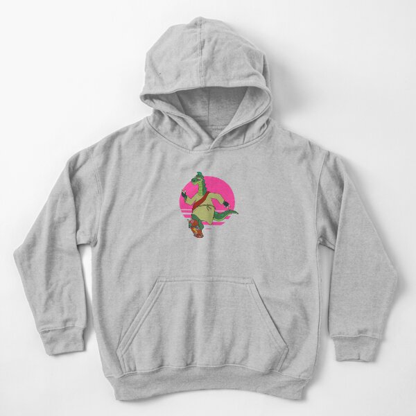 Biblesaurus, the skateboarding christian dinosaur (no text) Kids Pullover Hoodie