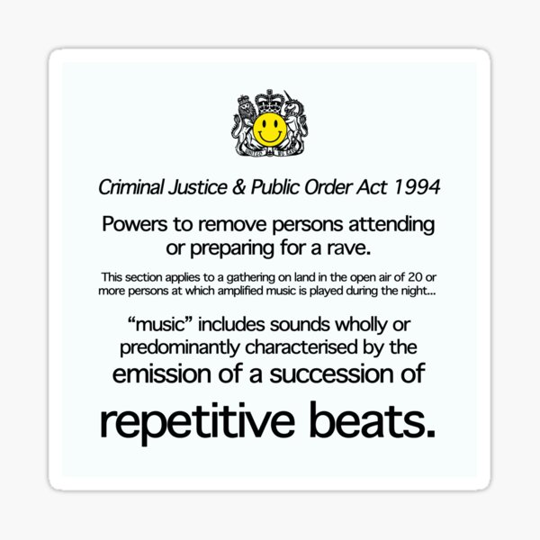 Acid House: Emission of a Succession of Repetitive Beats Sticker