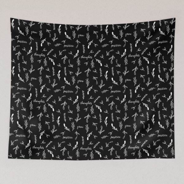 Item preview, Grow positive thoughts (white on black) designed and sold by paperweight-art.