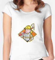 Fireman Firefighter Emergency Worker Women's Fitted Scoop T-Shirt