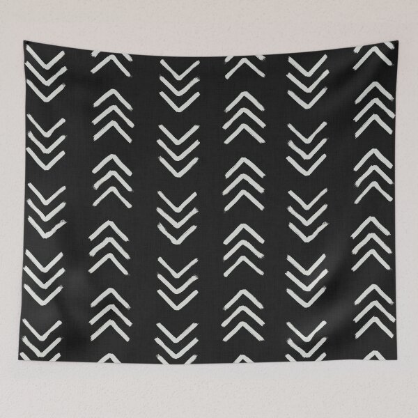 Item preview, Charcoal and soft white ink brushed arrow heads pattern designed and sold by misentangled.