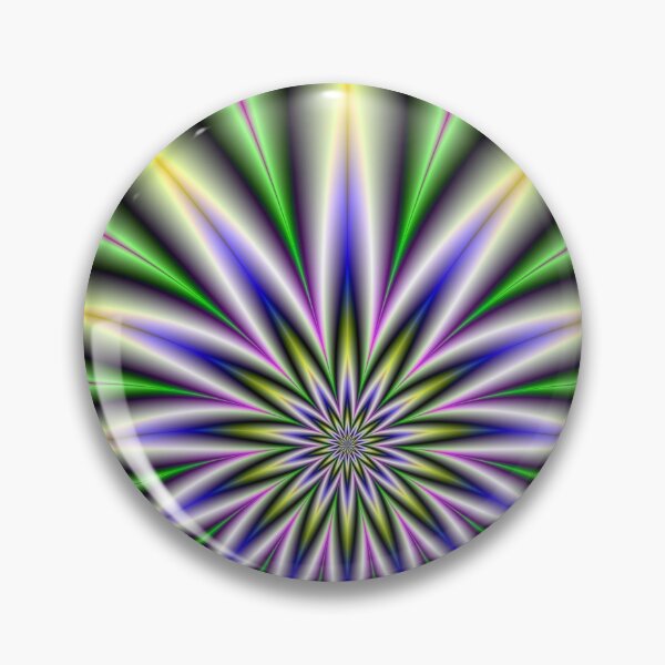 Item preview, Floral Star Burst in Green Yellow Pink and Violet designed and sold by Objowl.