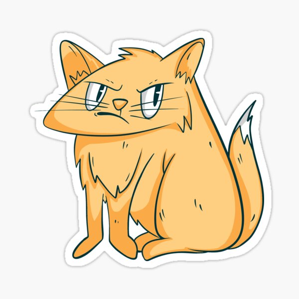 Cute angry cat hissing No. Sticker by StockPhotosArt Com - Pixels