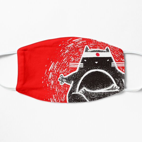 Funny and cute fatty japanese cat praticing yoga Mask