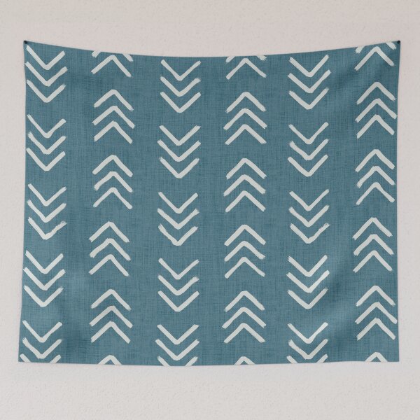 Item preview, Muted teal and soft white ink brushed arrow heads pattern  designed and sold by misentangled.