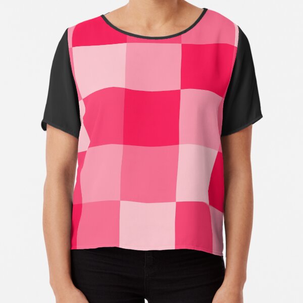 Checkered Pink Chiffon Top