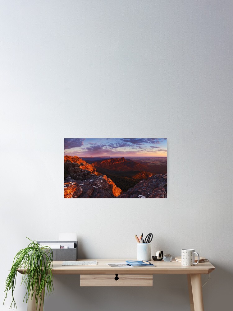 Thumbnail 2 of 3, Poster, Sunrise from Mt William - Grampians Victoria designed and sold by Rhinochaser.