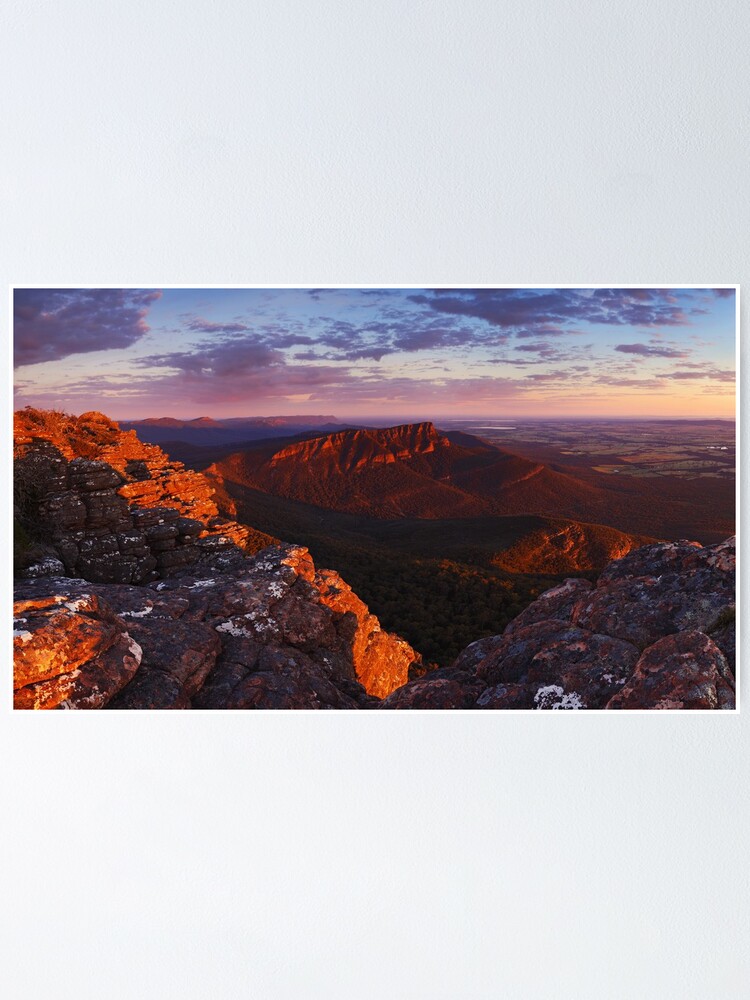 Thumbnail 1 of 3, Poster, Sunrise from Mt William - Grampians Victoria designed and sold by Rhinochaser.