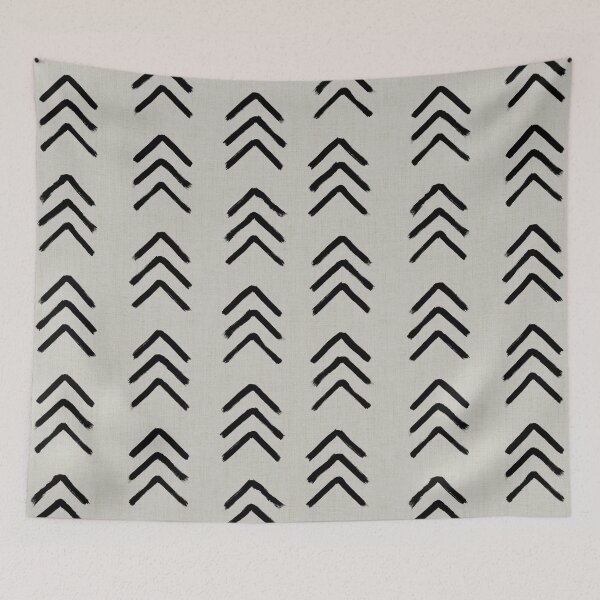 Item preview, Black and neutral brushed arrow heads pattern - textured background designed and sold by misentangled.