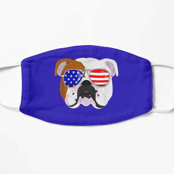 English Bulldog Dog Patriotic USA 4th Of July Flat Mask