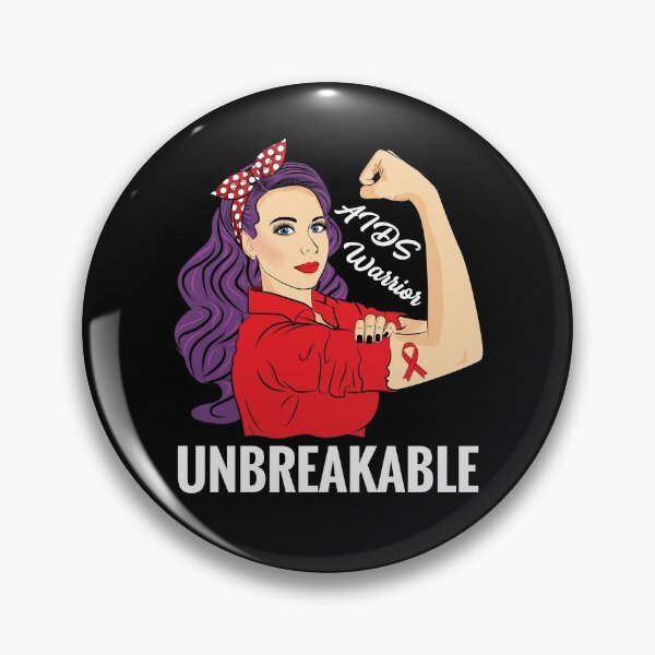 Item preview, AIDS Awareness HIV Warrior Unbreakable Support designed and sold by ZNOVANNA.