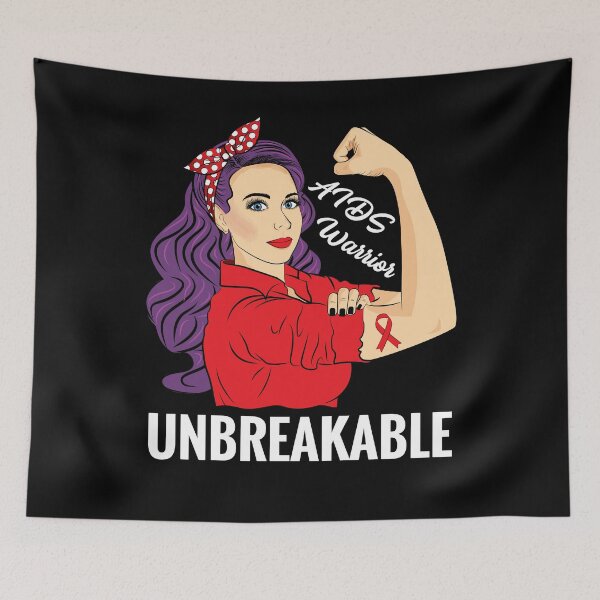 Item preview, AIDS Awareness HIV Warrior Unbreakable Support designed and sold by ZNOVANNA.