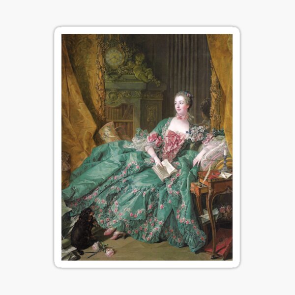 Portrait of Madame de Pompadour (1756) - François Boucher Sticker