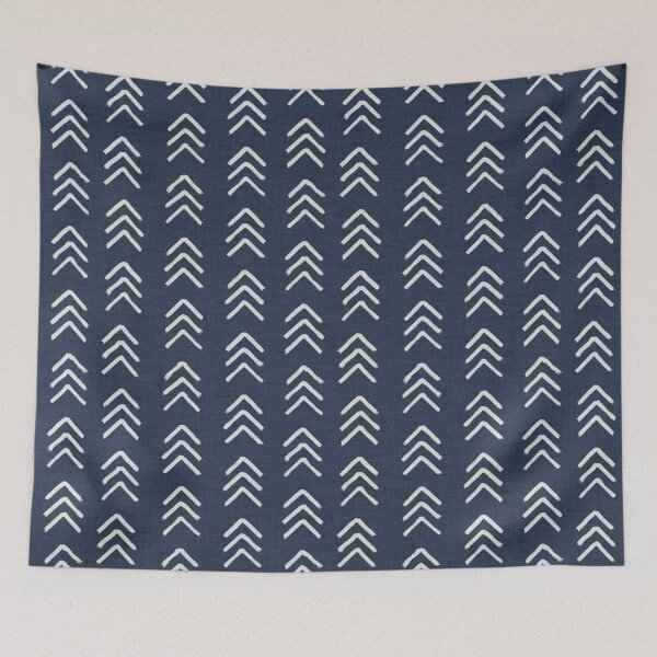 Item preview, Denim and soft white brushed arrow heads pattern with textured cloth designed and sold by misentangled.