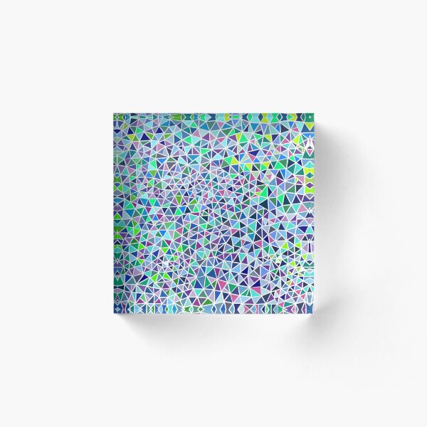 Blue Triangles Acrylic Block