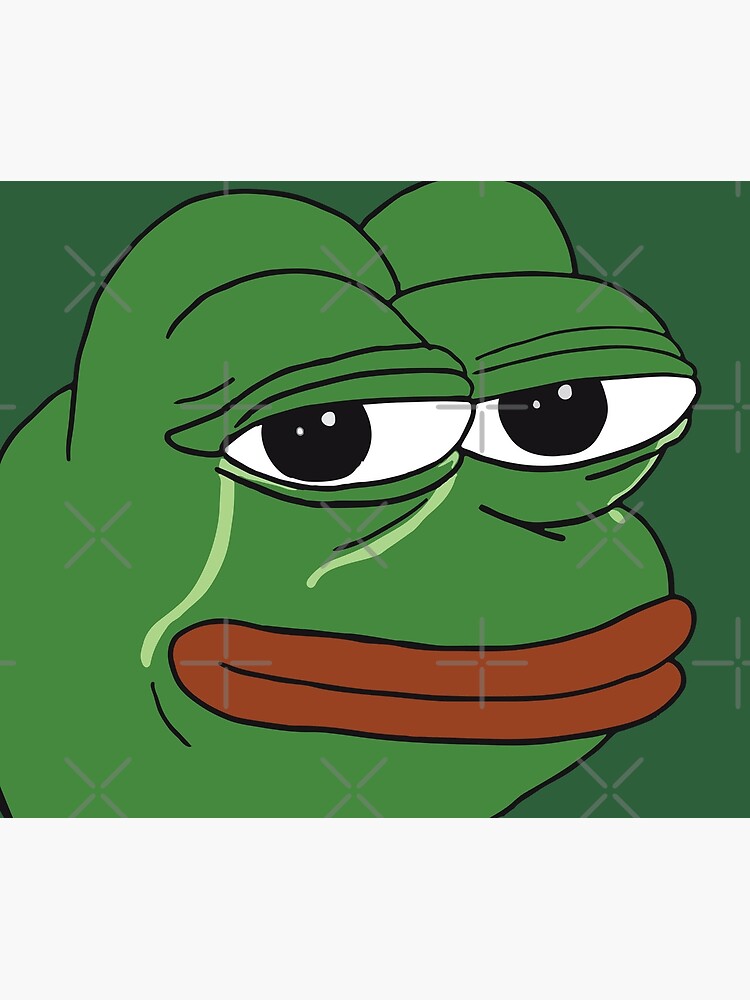  Pepe  The Frog crying with tears and content smile Happy 