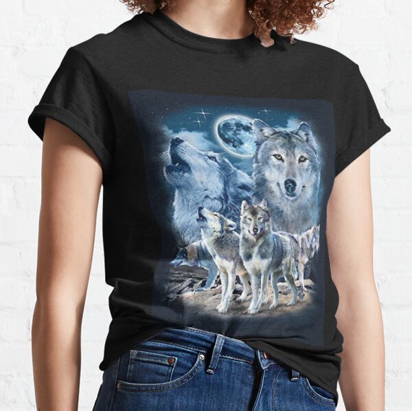 Wolf Fox 3 Wolf Animal Graphics Art Classic T-Shirt