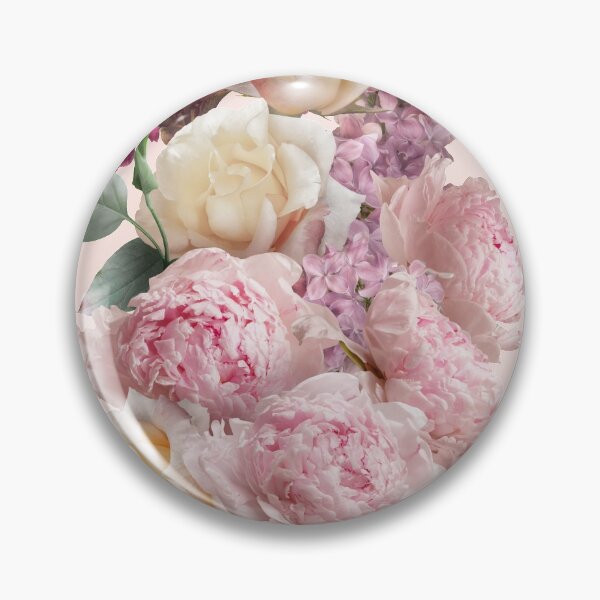 Item preview, Bouquet of pink peonies, white roses and lilac designed and sold by RinaMDesigns.