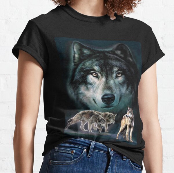 Wolf Fox 3 Wolf Animal Graphics Art Classic T-Shirt