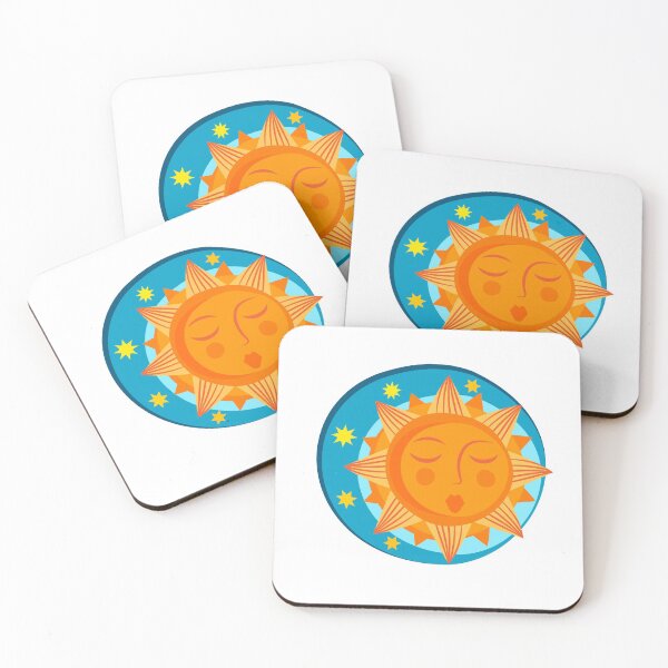 Item preview, Decorative sleeping sun on a white background designed and sold by zatmeniee.