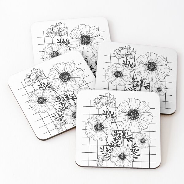 Item preview, floral pattern on grid designed and sold by yselle.