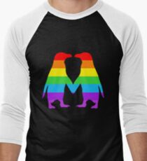 Rainbow penguins in love. Men's Baseball ¾ T-Shirt