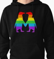 Rainbow penguins in love. Pullover Hoodie