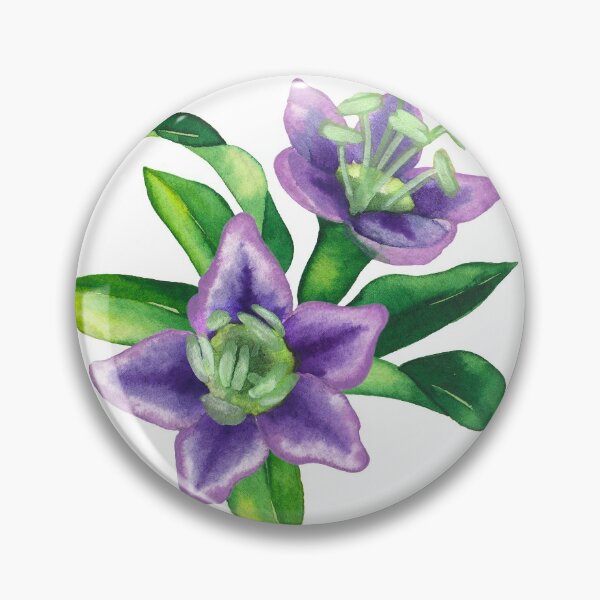 Item preview, Watercolor goji flowers and leaves designed and sold by Ekaterina Glazkova.