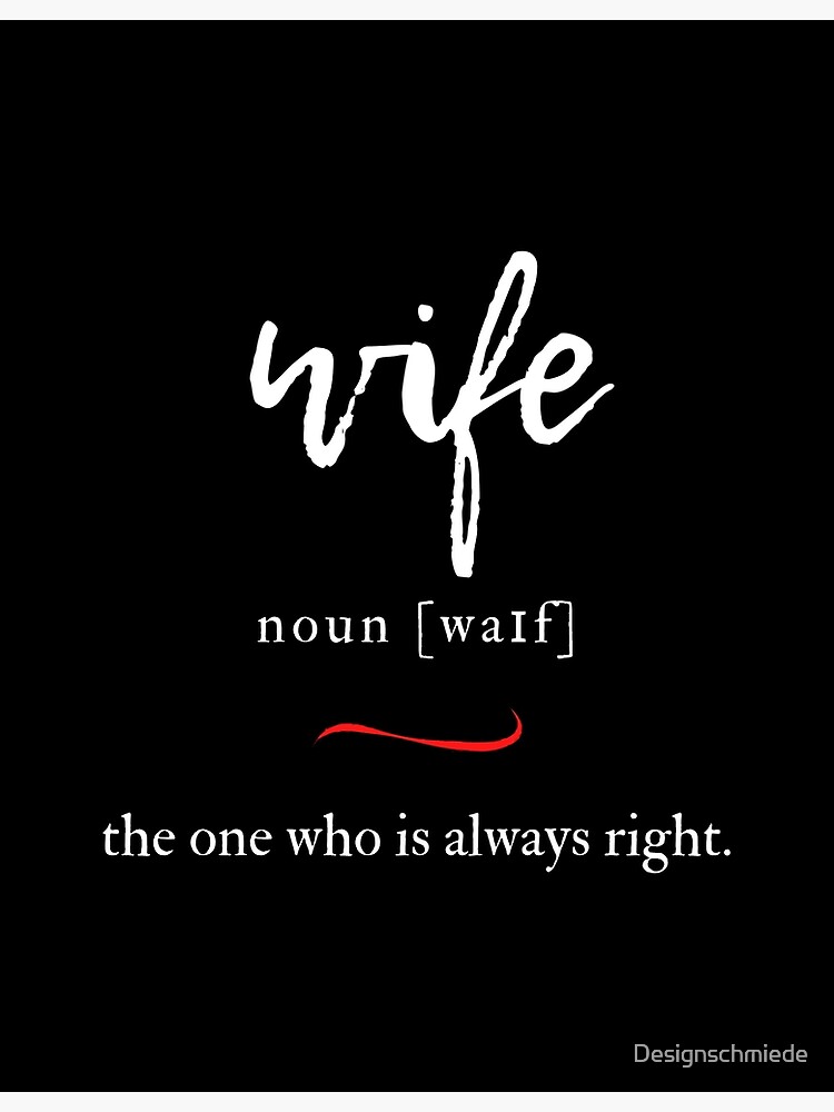 "Wife Definition Dictionary Collection" Poster for Sale by