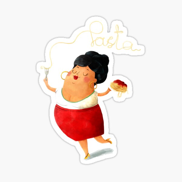 Spaghetti Pasta Lady Sticker