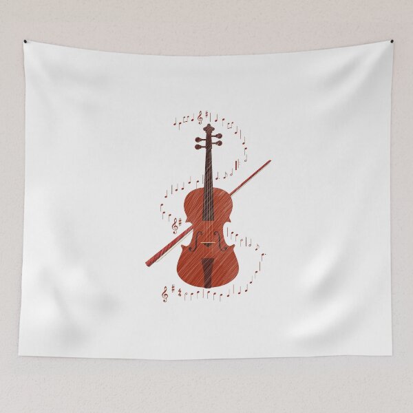 Item preview, Violin with music notes designed and sold by magenta-dream.