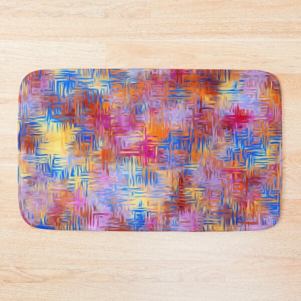 Item preview, geometric shape pattern abstract background in red orange pink blue designed and sold by Mrvell.