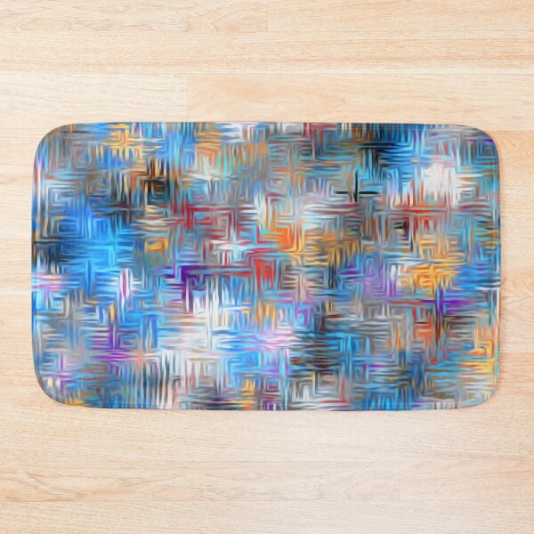 Item preview, geometric shape pattern abstract background in blue and yellow designed and sold by Mrvell.