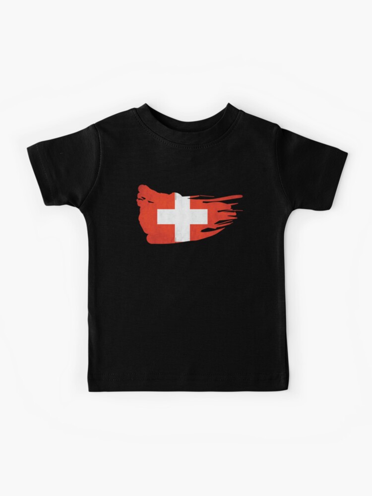 Camiseta de Manga Corta para niños con diseño de la Bandera de Suiza