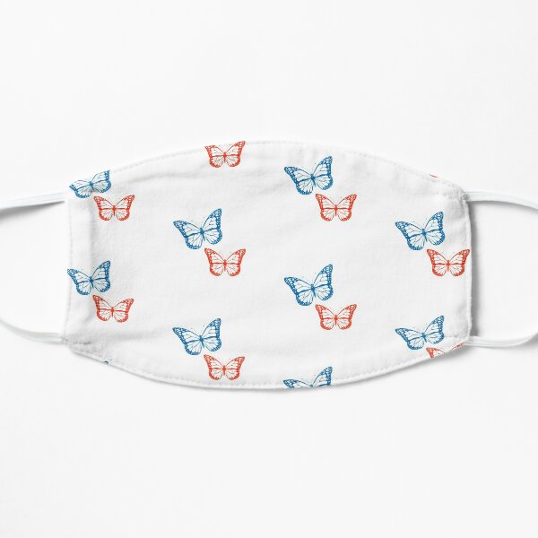 Roter / weißer / blauer Schmetterling Flache Maske