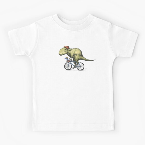 T-rex Bikers, Bicycle Riding Dinosaur Design Kids T-Shirt
