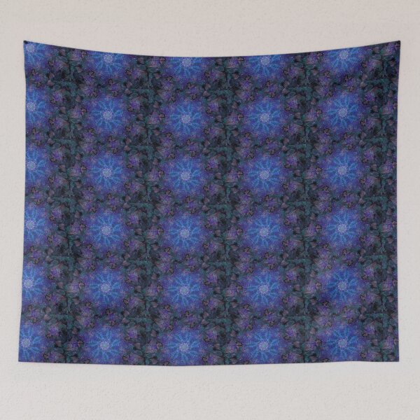 Item preview, Abstract Background Wallpaper Fractal Blue Electric Purple Pink Flower Spiral Wall Art, Home Decor, Phone Case, Mask designed and sold by TheGreekGuy.