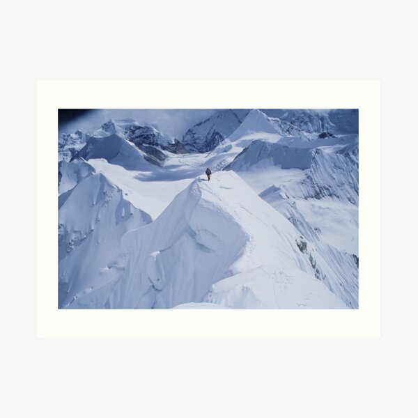 Downclimbing normal route of Baruntse (Nepal, 7129m) Art Print