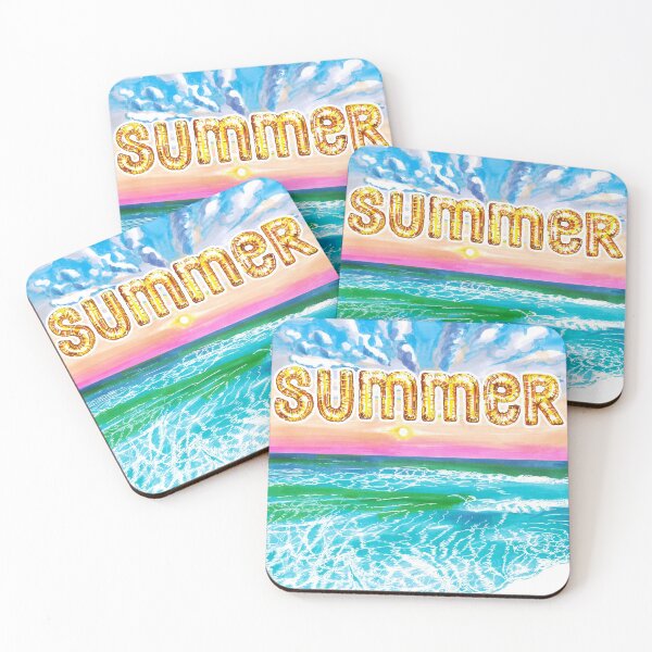 Item preview, Summer lettering with sea and bright sky at the sunset. designed and sold by Colibri77.