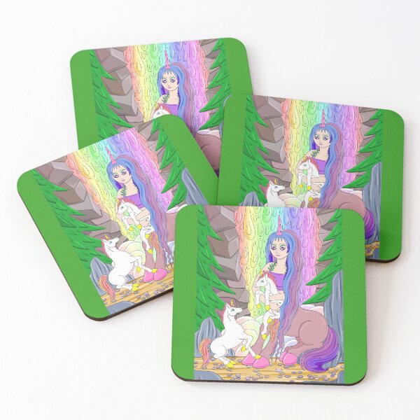 Item preview, Centaur and unicorns rainbow waterfall designed and sold by Melanie Jeyakkumar.