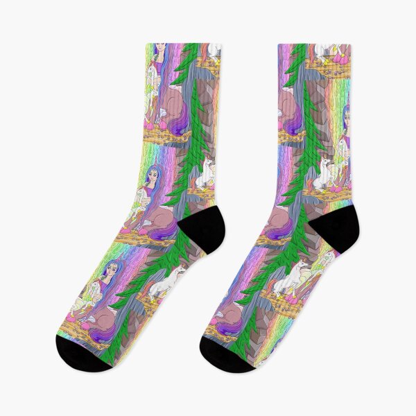Item preview, Centaur and unicorns rainbow waterfall designed and sold by Melanie Jeyakkumar.