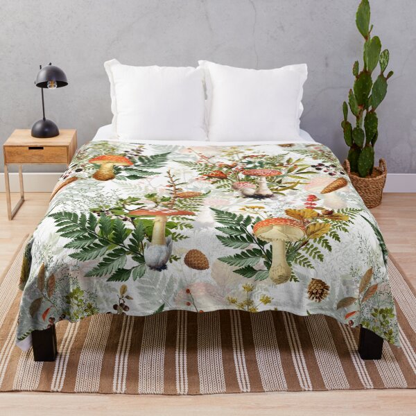 Item preview, vintage toadstools in the forest Botanical Garden on white Nightgarden designed and sold by UtArt.