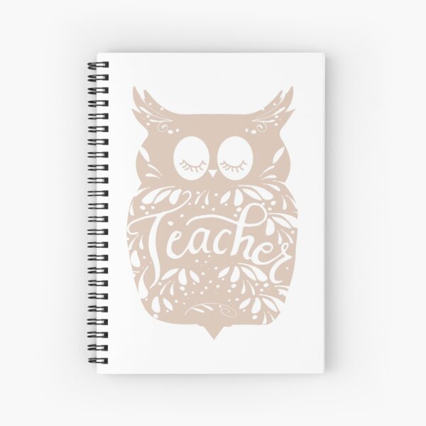 Teacher Owl Calligraphy Spiral Notebook