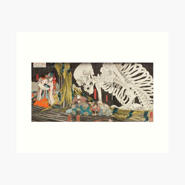 Takiyasha the Witch and the Skeleton Spectre, Utagawa Kuniyoshi, 1844 Art Print