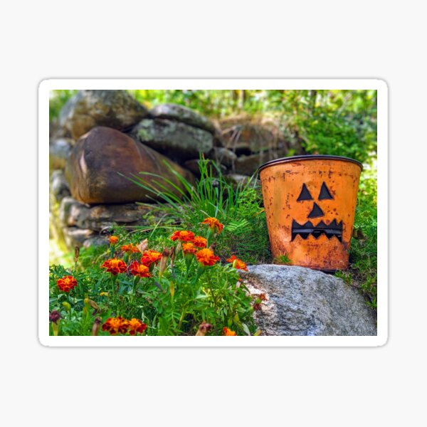 Metal Pumpkin Sticker