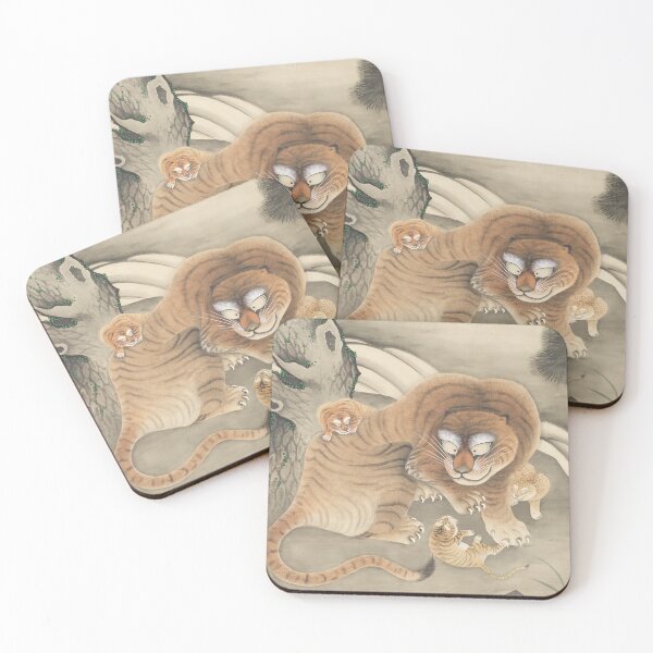 Item preview, Tiger Family and Magpies, Tani Buncho, 1807 Japanese Art designed and sold by Vintage Wall Art.
