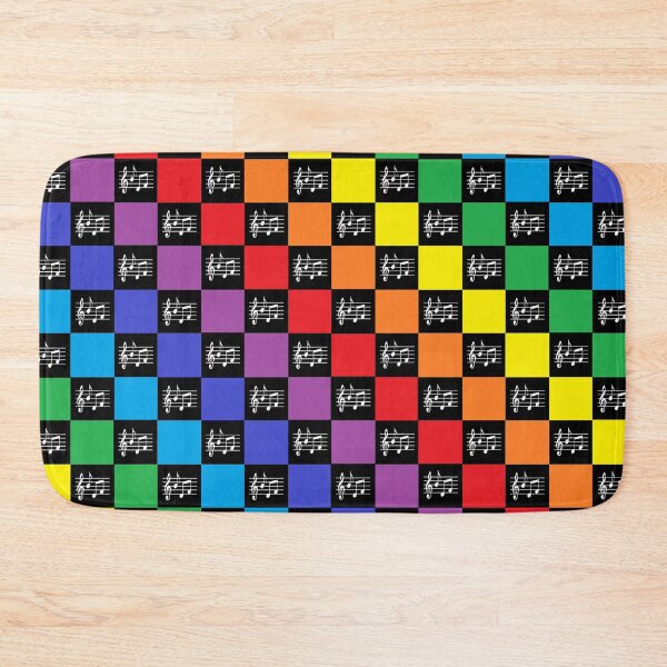 Item preview, Checkered Rainbow Black and Musical Notes designed and sold by lornakay.